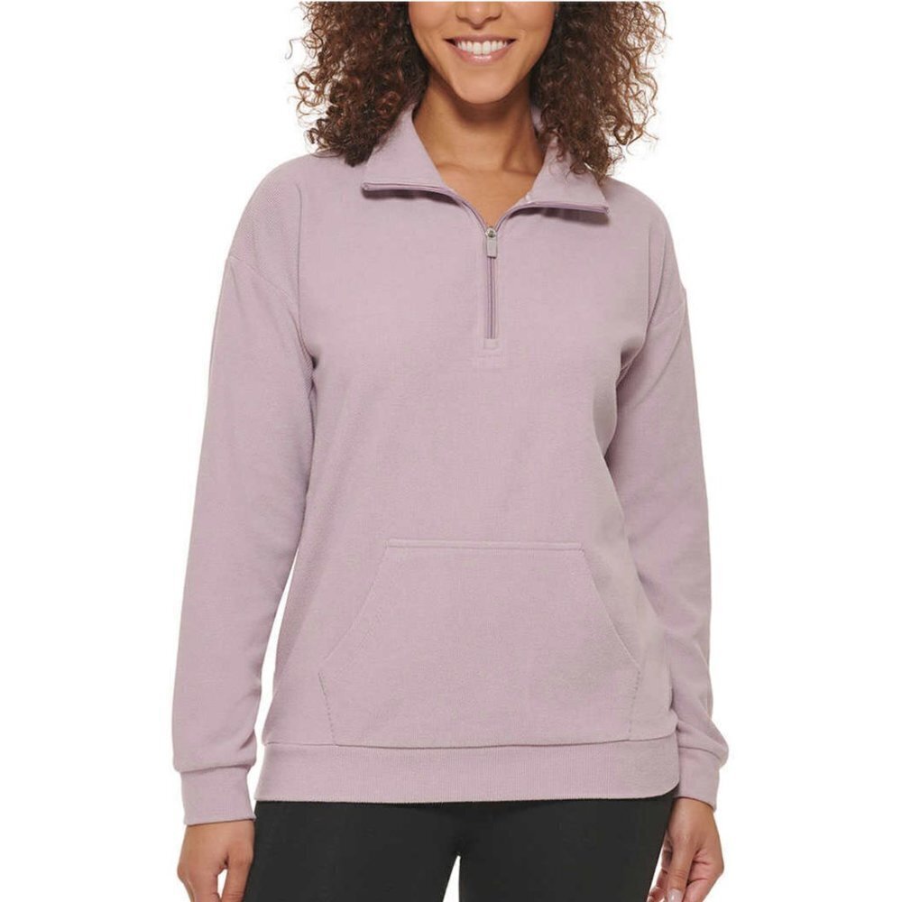 NWT Marc NY By Andrew Marc Kangaroo Pocket Quarter Zip Sweatshirt Pullover Top